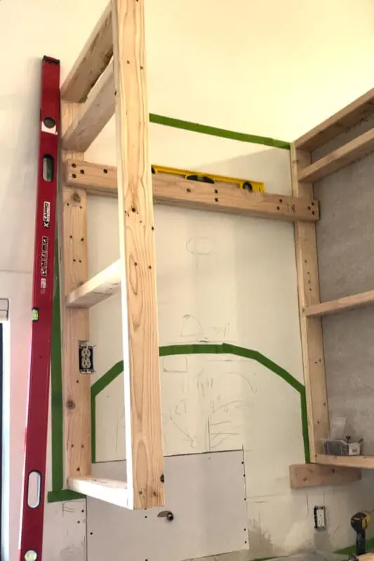 Basic frame for the beginning of a DIY range hood.